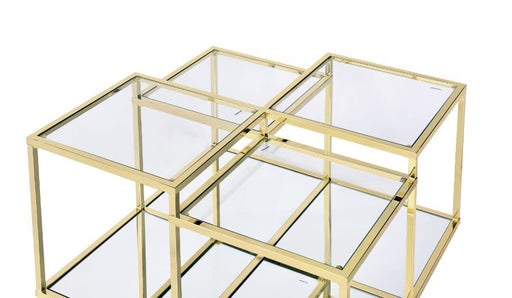 Uchenna - Coffee Table - Clear Glass & Gold - R&R Furniture Gallery (Fountain Valley, CA)