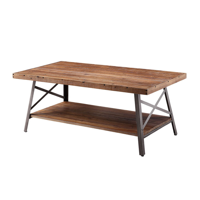 Ikram - Coffee Table - Weathered Oak & Sandy Black - R&R Furniture Gallery (Fountain Valley, CA)