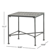 Outdoor Square Side Table With X Shaped Iron Frame - Black - R&R Furniture Gallery (Fountain Valley, CA)