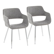 Set of two Lumi Source Margarite contemporary dining chairs with sleek, modern design and comfortable upholstered seats.