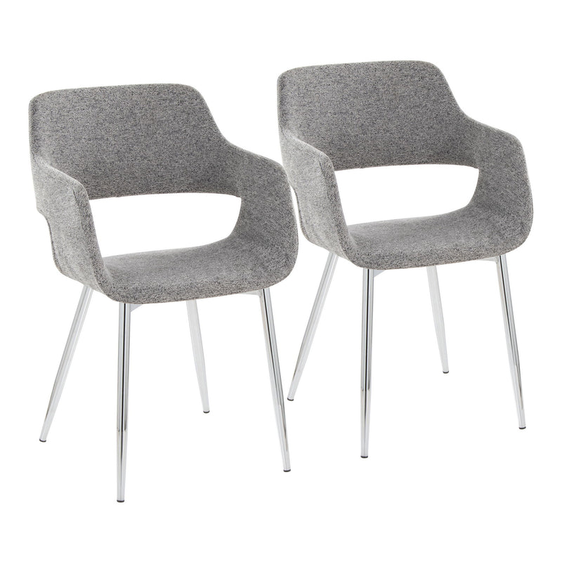 Set of two Lumi Source Margarite contemporary dining chairs with sleek, modern design and comfortable upholstered seats.