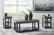 Landocken - Occasional Table Set (Set of 3) - Brown / Blue - R&R Furniture Gallery (Fountain Valley, CA)