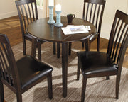 Hammis - Round DRM Drop Leaf Table - Dark Brown - R&R Furniture Gallery (Fountain Valley, CA)
