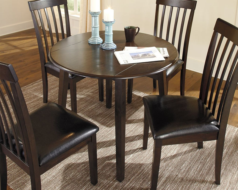 Hammis - Round DRM Drop Leaf Table - Dark Brown - R&R Furniture Gallery (Fountain Valley, CA)