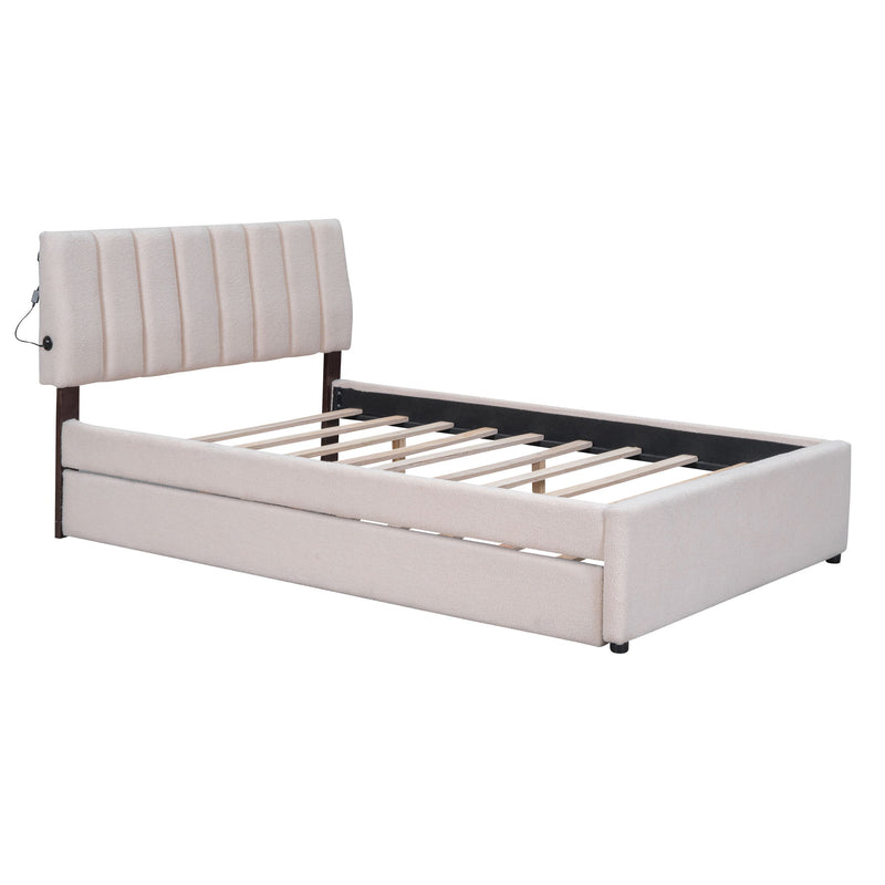 Upholstered Platform Bed With Trundle - R&R Furniture Gallery (Fountain Valley, CA)