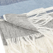 Classic Home Lima throw blanket in Capri Blue and dark gray, soft textured fabric for cozy home decor.