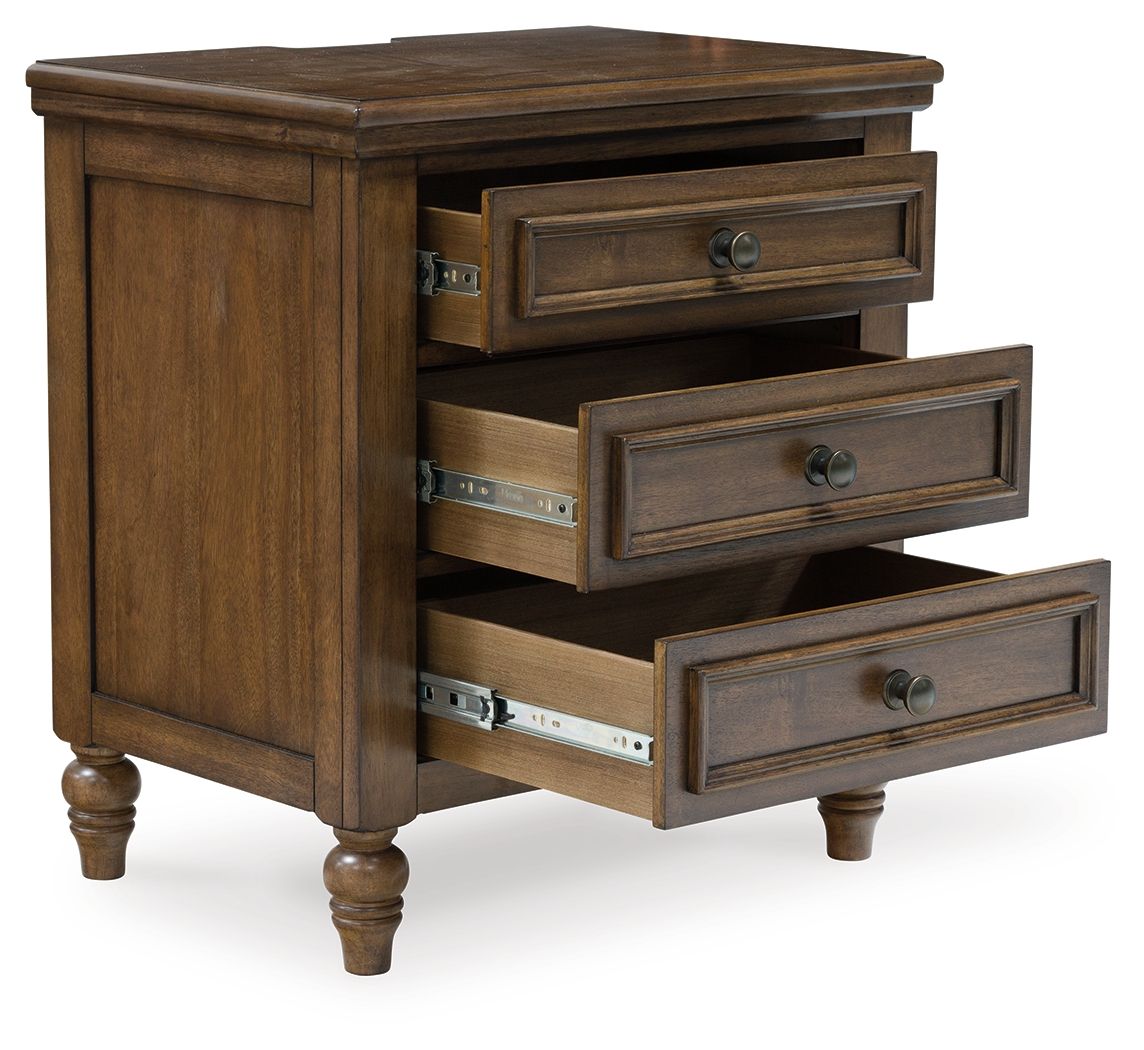 Sturlayne - Three Drawer Night Stand - Brown - R&R Furniture Gallery (Fountain Valley, CA)