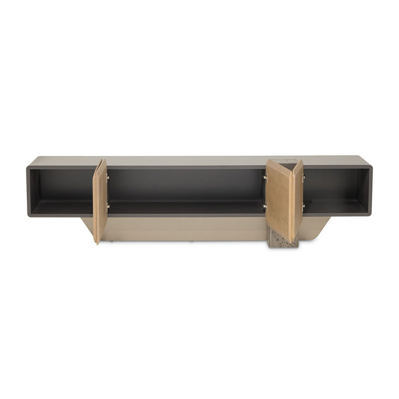 Bristol Point - Media Cabinet - Saddle Brown - R&R Furniture Gallery (Fountain Valley, CA)