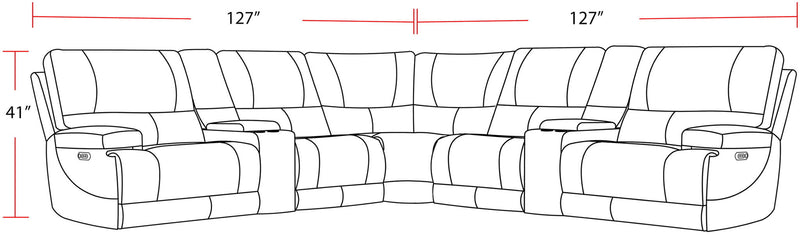 Whitman - Power Reclining Sectional - R&R Furniture Gallery (Fountain Valley, CA)