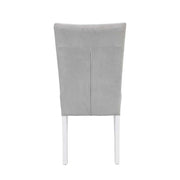 Elizaveta - Side Chair (Set of 2) - Gray Velvet &White High Gloss - R&R Furniture Gallery (Fountain Valley, CA)