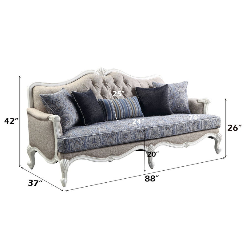 Ciddrenar - Sofa With 5 Pillows - Fabric & White - R&R Furniture Gallery (Fountain Valley, CA)
