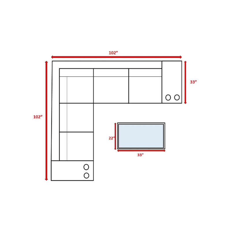 Outdoor Wicker Sectional With Weather Resistant Cushions And Table - R&R Furniture Gallery (Fountain Valley, CA)