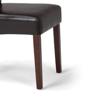 Set of two Avalon Deluxe Parson dining chairs by Simpli-Home, featuring classic design and neutral upholstery for elegant dining rooms.