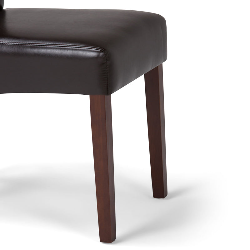 Set of two Avalon Deluxe Parson dining chairs by Simpli-Home, featuring classic design and neutral upholstery for elegant dining rooms.