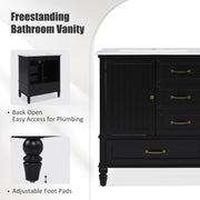 30" Bathroom Vanity With Sink, 3 Drawers, Adjustable Feet - R&R Furniture Gallery (Fountain Valley, CA)
