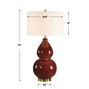 Gourd - Table Lamp - Burgundy
