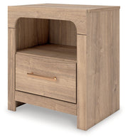 Kinlanni - One Drawer Night Stand - Tan - R&R Furniture Gallery (Fountain Valley, CA)
