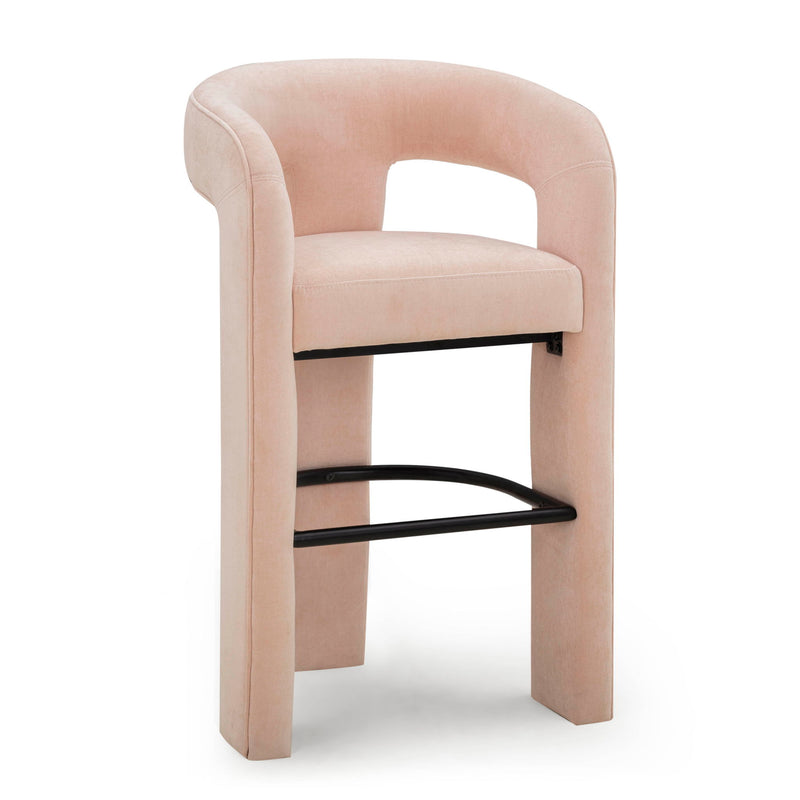 TOV Furniture Malone counter height stool with wooden seat and metal frame, 24-27 inch height, modern design.