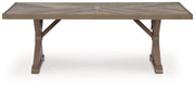 Laguna Heights - Rectangular Dining Table With Umbrella Option - Beige - R&R Furniture Gallery (Fountain Valley, CA)