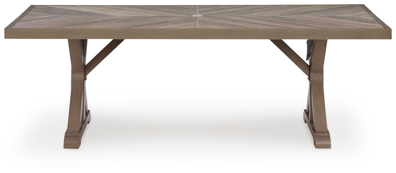 Laguna Heights - Rectangular Dining Table With Umbrella Option - Beige - R&R Furniture Gallery (Fountain Valley, CA)