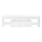 TV Stand, Console, Media Entertainment Center, Storage Cabinet, Glossy Contemporary & Modern - White - R&R Furniture Gallery (Fountain Valley, CA)
