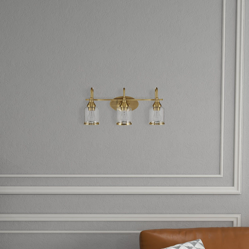 3 Lights Brush Vanity Light - Clear / Gold - R&R Furniture Gallery (Fountain Valley, CA)