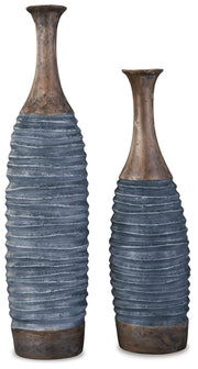 Blayze - Vase Set (Set of 2) - Antique Gray / Brown - R&R Furniture Gallery (Fountain Valley, CA)