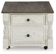 Havalance - Lift Top Cocktail Table with Storage Drawers - White / Gray - R&R Furniture Gallery (Fountain Valley, CA)
