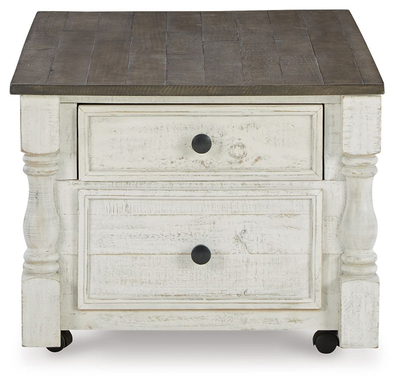 Havalance - Lift Top Cocktail Table with Storage Drawers - White / Gray - R&R Furniture Gallery (Fountain Valley, CA)