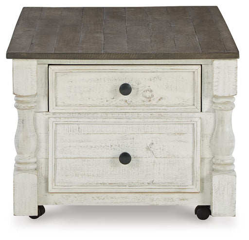 Havalance - Lift Top Cocktail Table with Storage Drawers - White / Gray - R&R Furniture Gallery (Fountain Valley, CA)