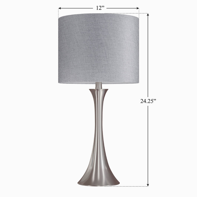 Set of two Lumi Source Lenuxe contemporary semi-gloss table lamps with sleek modern design and cylindrical shades.