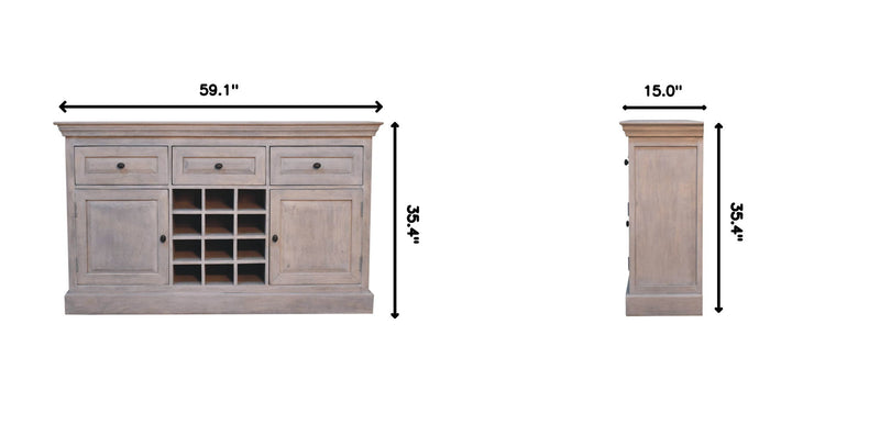 Wine Storage Unit - Gray Ash - R&R Furniture Gallery (Fountain Valley, CA)
