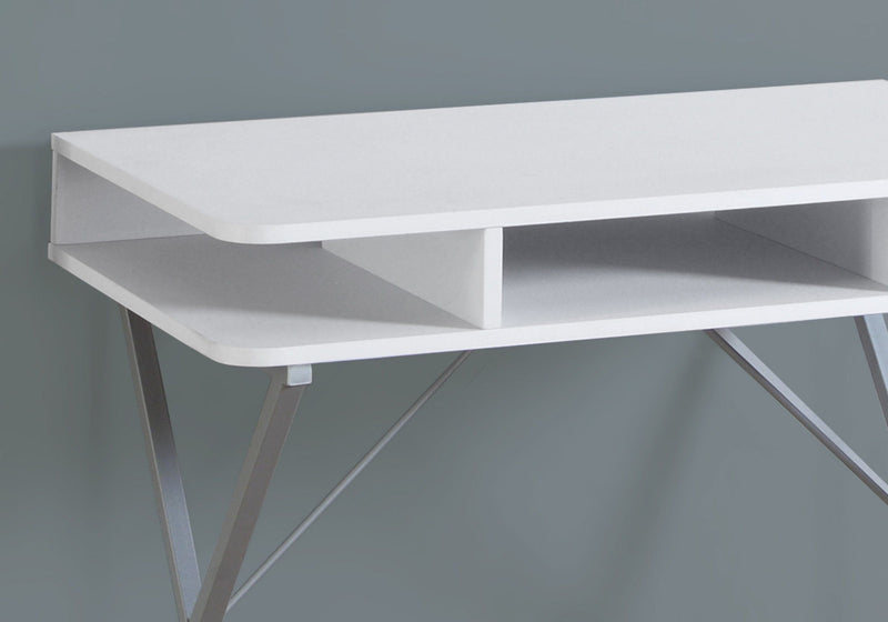 Computer Desk For Home Office, Laptop, Storage Shelves, Modern Convenient Design - White - R&R Furniture Gallery (Fountain Valley, CA)