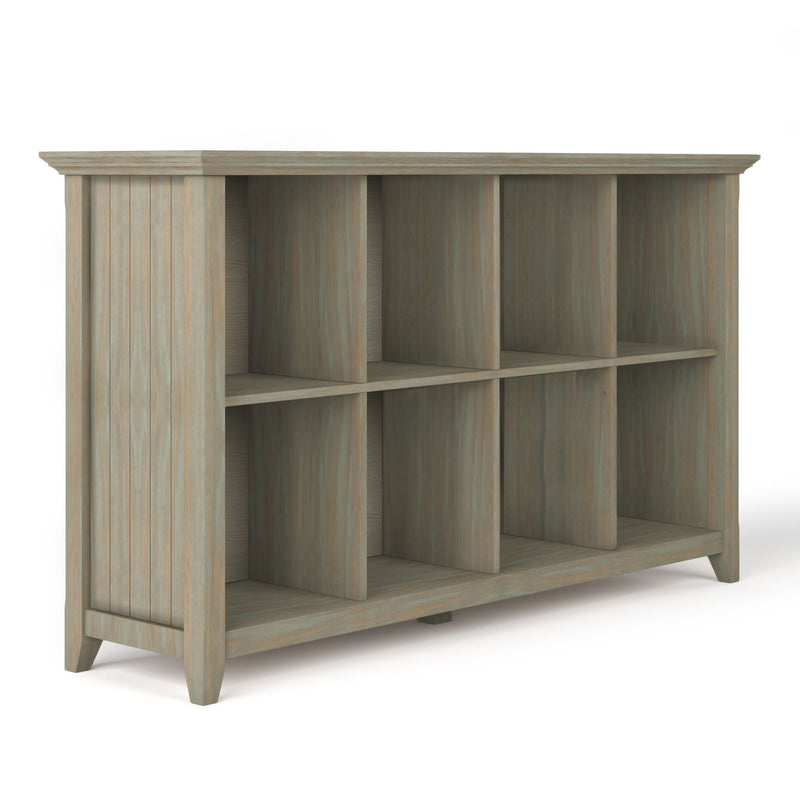 Handcrafted Acadian cube storage organizer by Simpli-Home with multiple square compartments for versatile storage.