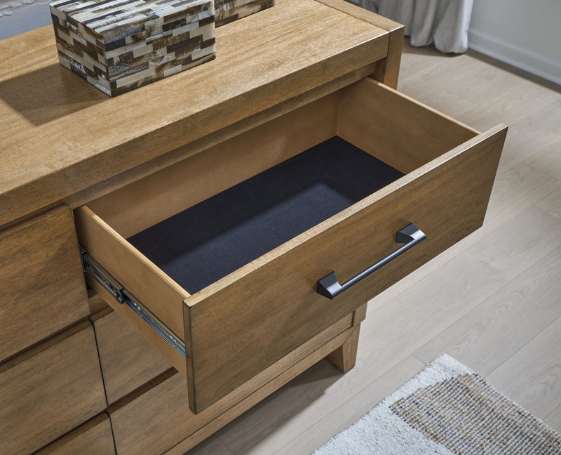 Sherbana - Dresser And Mirror - Light Brown - R&R Furniture Gallery (Fountain Valley, CA)