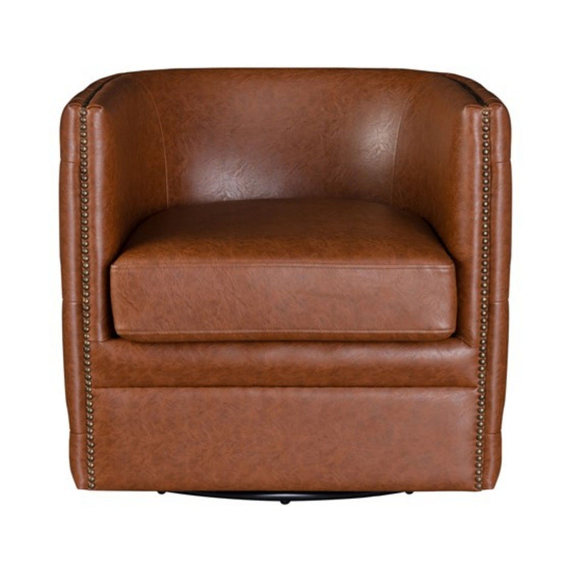 Swivel Chair With Tufted Barrel Design And Nailhead Accents - R&R Furniture Gallery (Fountain Valley, CA)