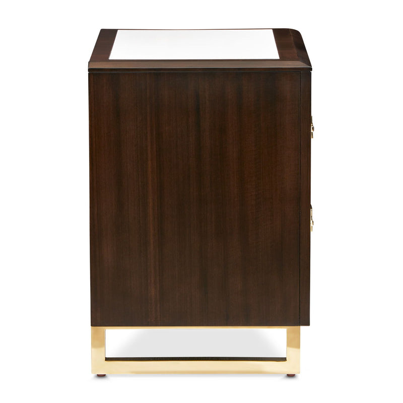 Belmont Place - Nightstand - White / Dark Brown - R&R Furniture Gallery (Fountain Valley, CA)