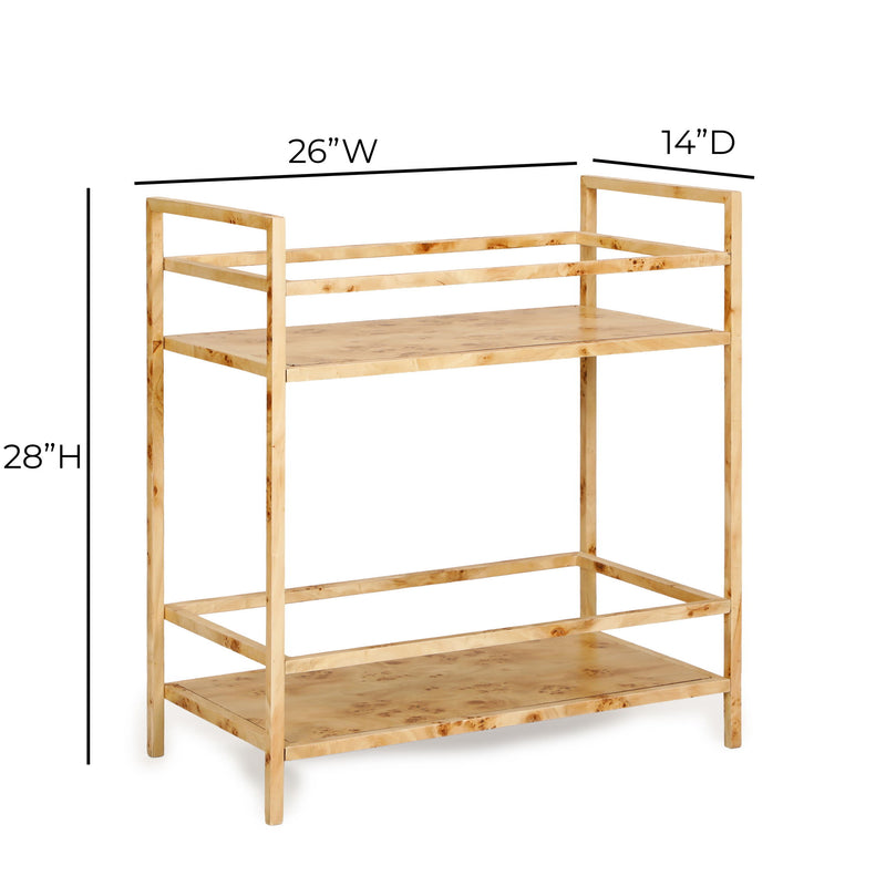 Destin - Burl Designer Bar Cart - Natural - R&R Furniture Gallery (Fountain Valley, CA)