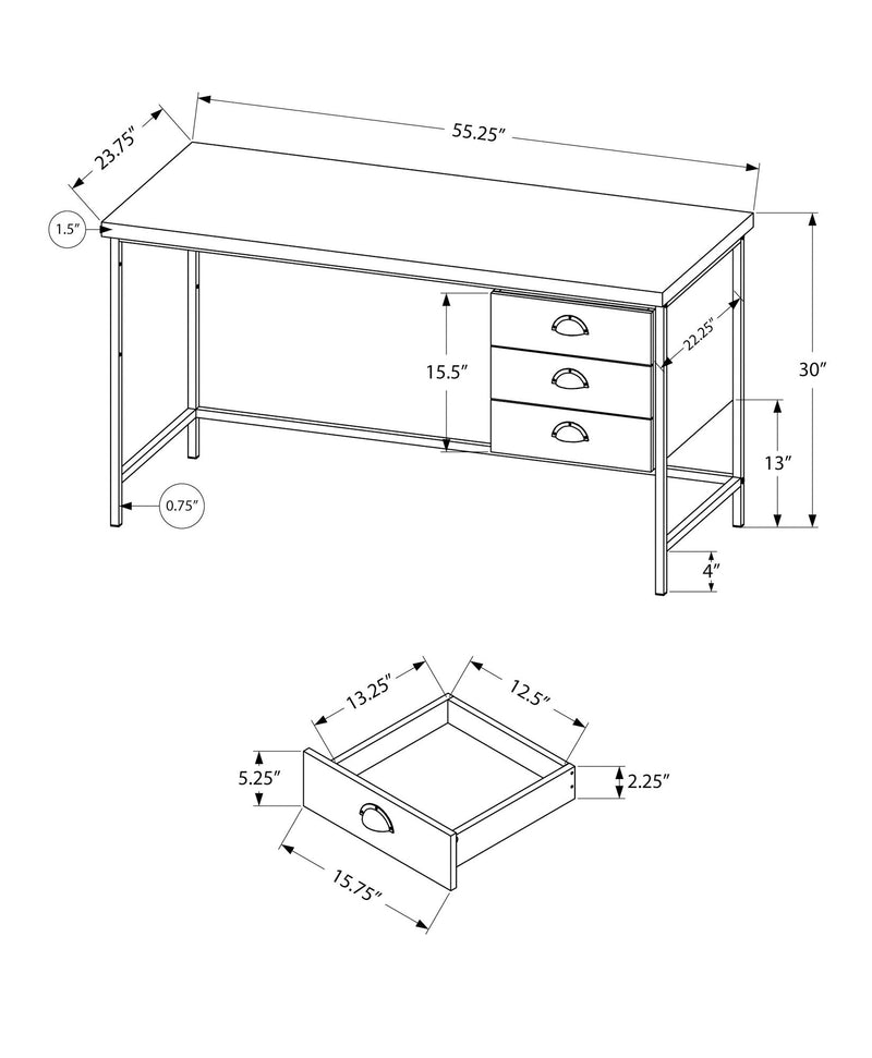 Computer Desk For Home Office, Laptop, 3 Storage Drawers, Contemporary & Moder - R&R Furniture Gallery (Fountain Valley, CA)