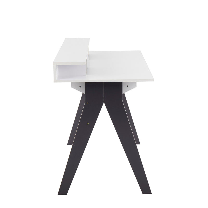 Lumi Source Wishbone contemporary desk with lift top in gray and white, modern design suitable for home or office workspace.