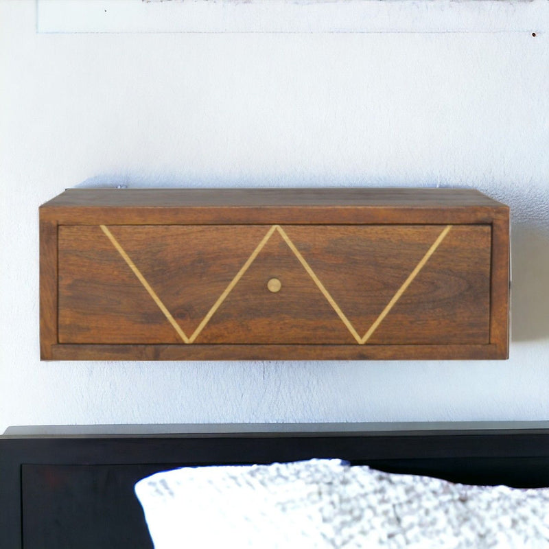 Floating Bedside Table - Chestnut - R&R Furniture Gallery (Fountain Valley, CA)