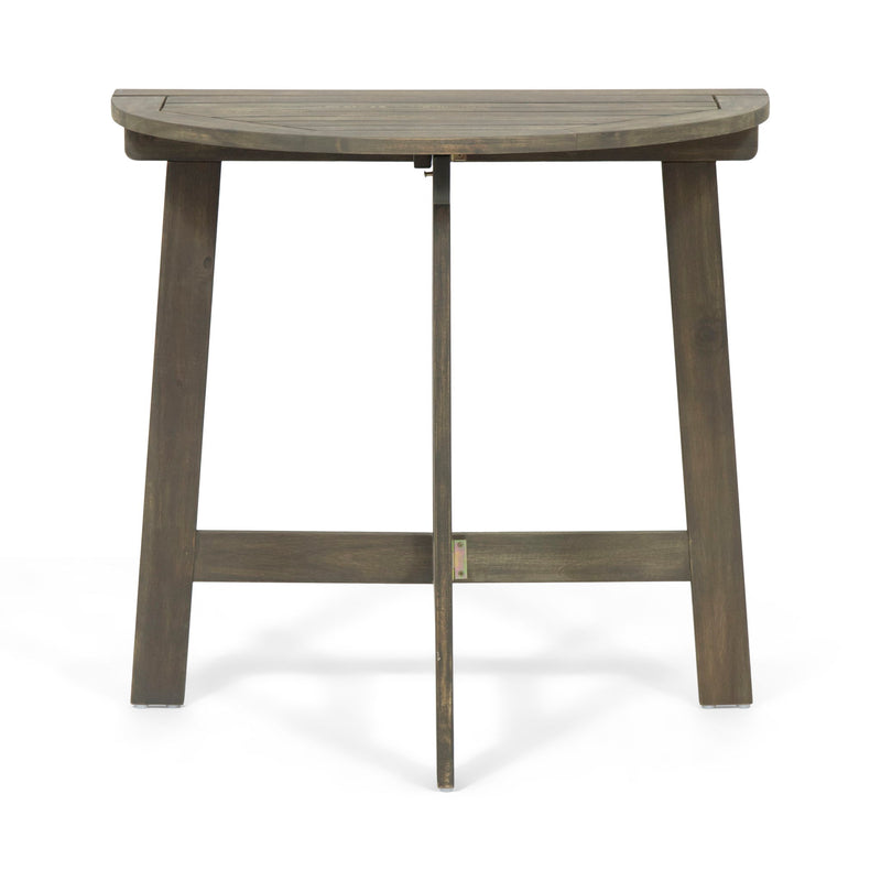 Outdoor Half Round Folding Acacia Wood Bistro Table - R&R Furniture Gallery (Fountain Valley, CA)