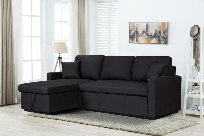 Paisley - Fabric Reversible Sleeper Sectional Sofa With Storage Chaise - R&R Furniture Gallery (Fountain Valley, CA)