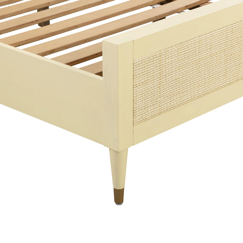TOV Furniture Sierra panel bed with a sleek modern design featuring a wooden frame and headboard, ideal for contemporary bedrooms.