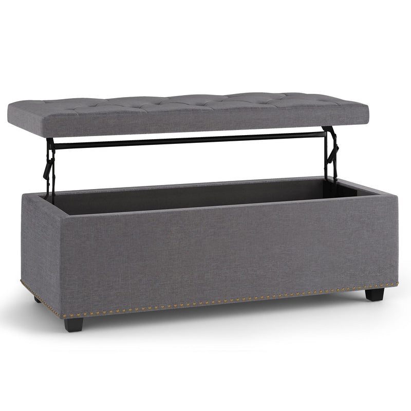 Hamilton - Upholstered Lift Top Rectangular Storage Ottoman - R&R Furniture Gallery (Fountain Valley, CA)