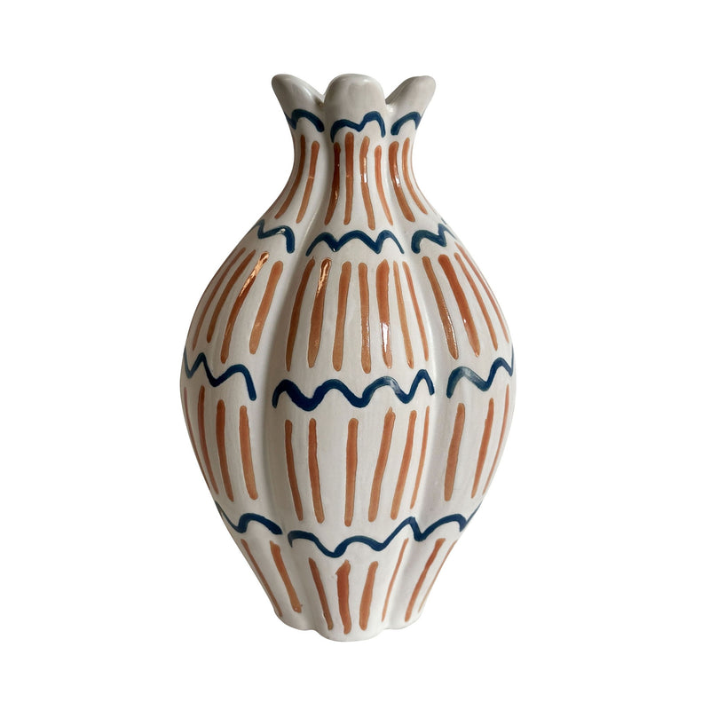 Earthenware - Roman Coral Vase - White - R&R Furniture Gallery (Fountain Valley, CA)