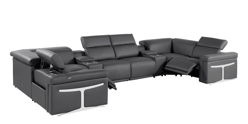 1126 - 8-Piece U-Shaped Sectional Sofa In With 2 Power Recliners & Power Headrests