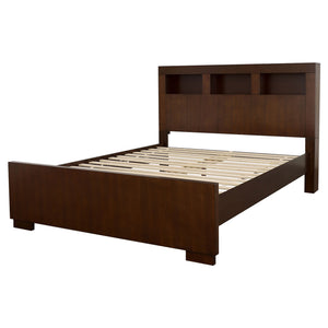 Ardino - California King Bed With Bookcase Headboard - Cappuccino