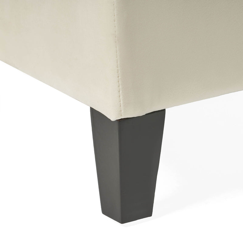 Button Tufted Diamond Stitch Storage Ottoman - Beige - R&R Furniture Gallery (Fountain Valley, CA)