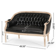 French Country Chesterfield Style Tufted Loveseat - R&R Furniture Gallery (Fountain Valley, CA)